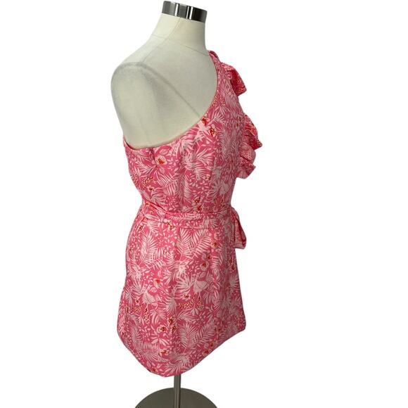 LOVERS + FRIENDS Seana Tropical Pink One Should Ruffle Dress SZ XL - Picture 6 of 13